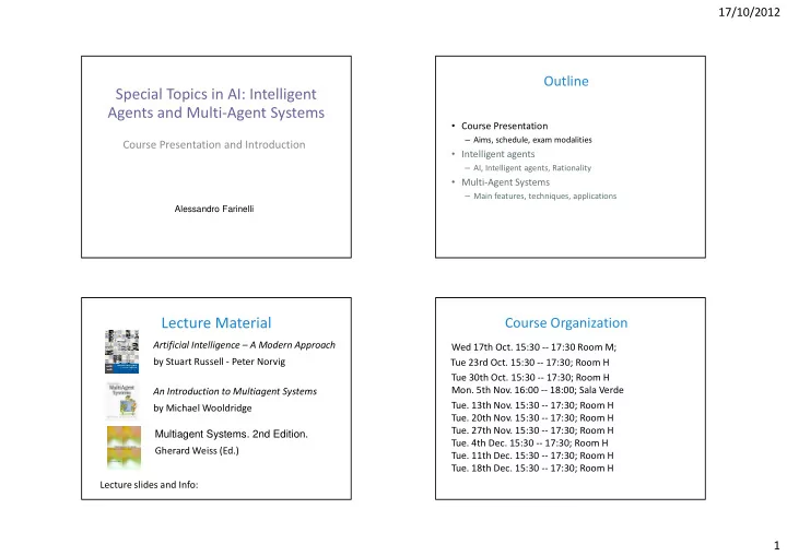 special topics in ai intelligent agents and multi agent
