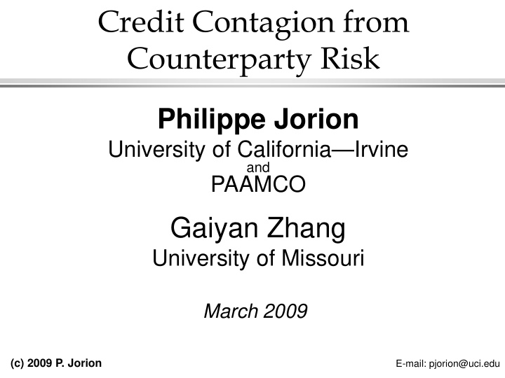 credit contagion from counterparty risk