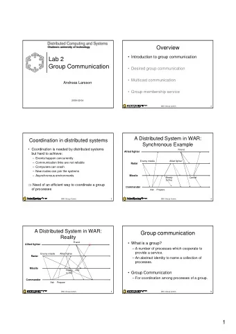 Lab 2  Group Communication   Desired group communication   Multicast communication  Andreas