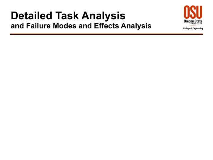 detailed task analysis