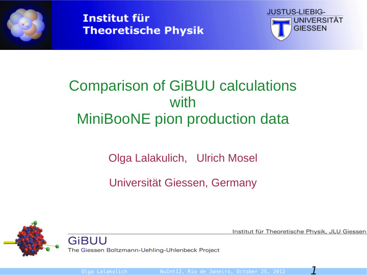 comparison of gibuu calculations with miniboone pion