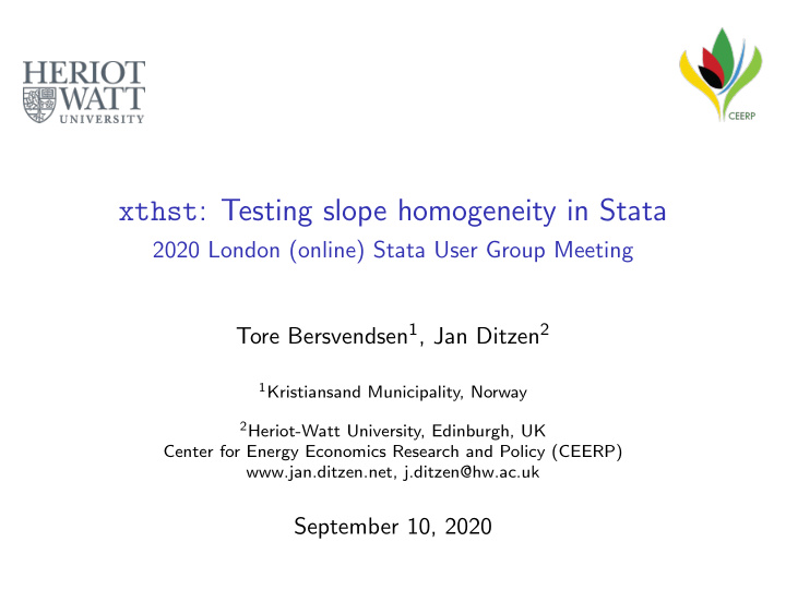 xthst testing slope homogeneity in stata