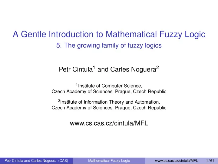 a gentle introduction to mathematical fuzzy logic
