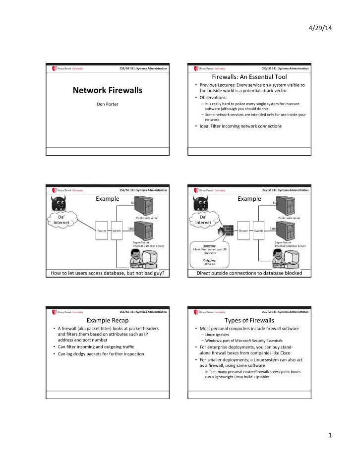 network firewalls