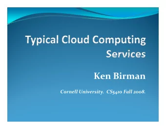 Ken Birman  i Cornell University. CS5410 Fall 2008. Last time: standards  We looked mostly at