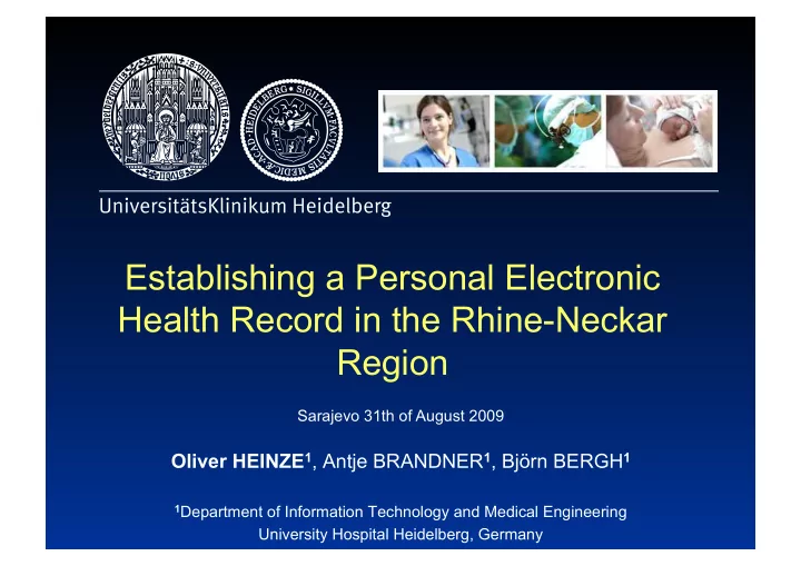 establishing a personal electronic health record in the