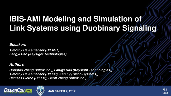 ibis ami modeling and simulation of