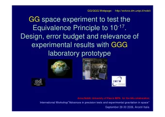 GG space experiment to test the Equivalence Principle to 10 -17 .  Design, error budget and