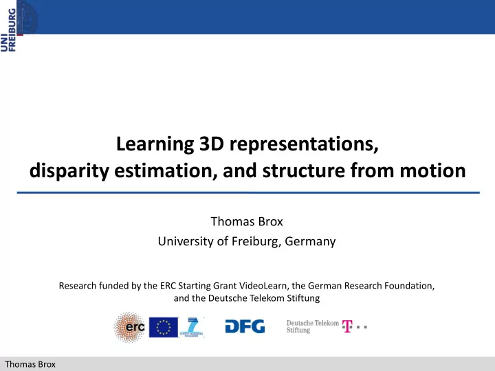 disparity estimation and structure from motion