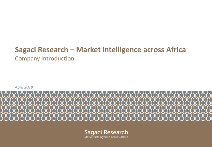 sagaci research market intelligence across africa