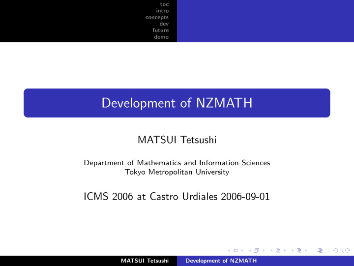 development of nzmath