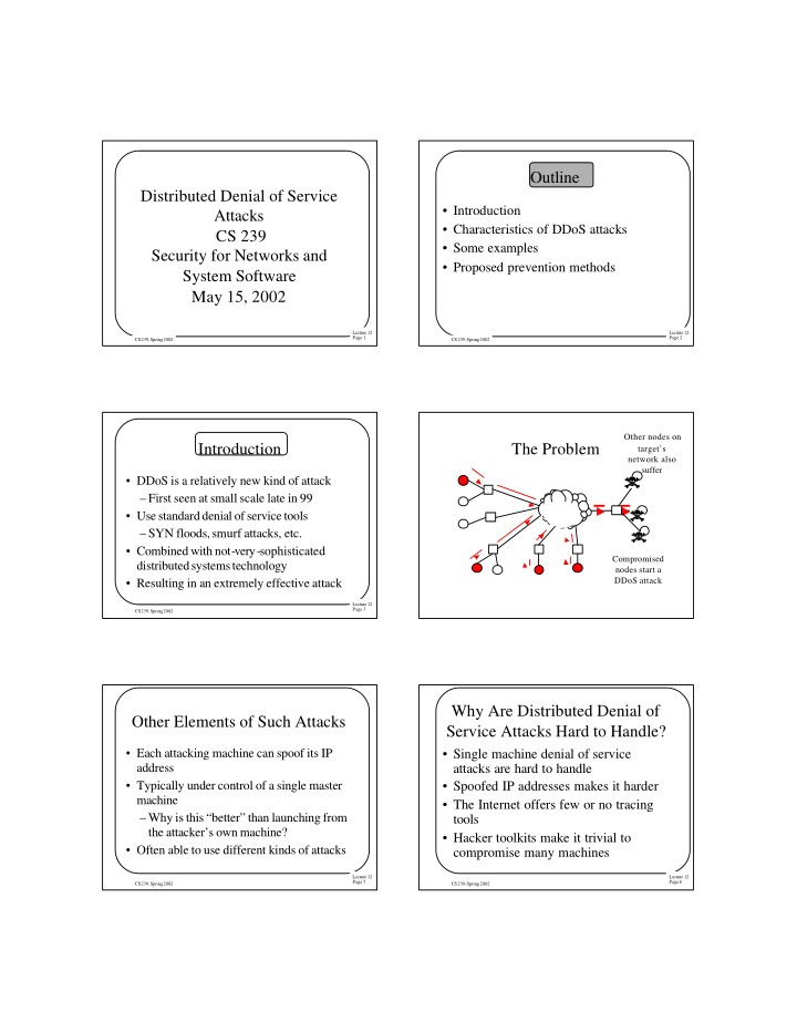 outline distributed denial of service