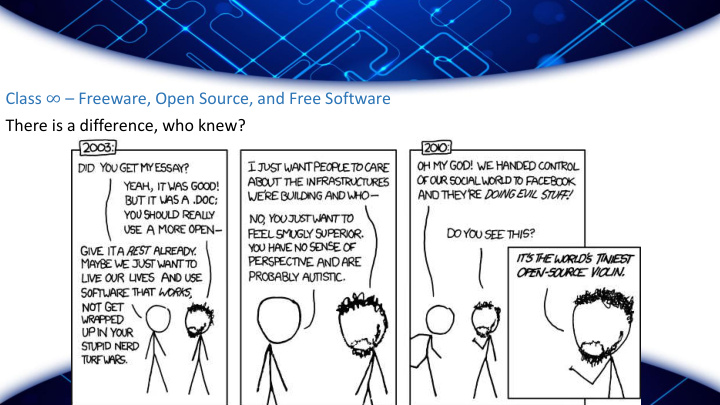 class freeware open source and free software