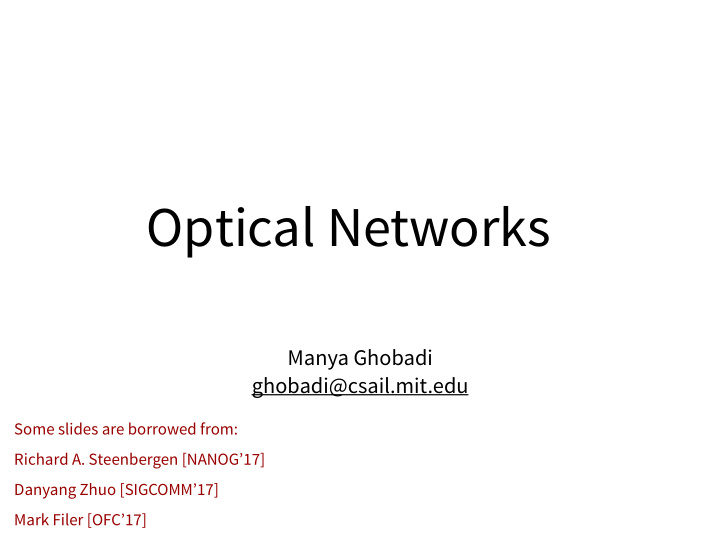 optical networks