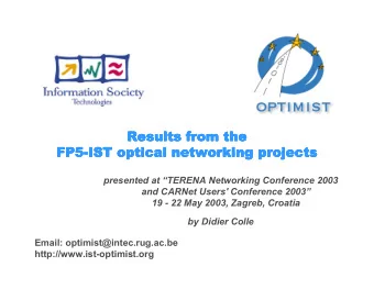 Results from the  Results from the  Results from the  Results from the  FP5  FP5  FP5  FP5-  -