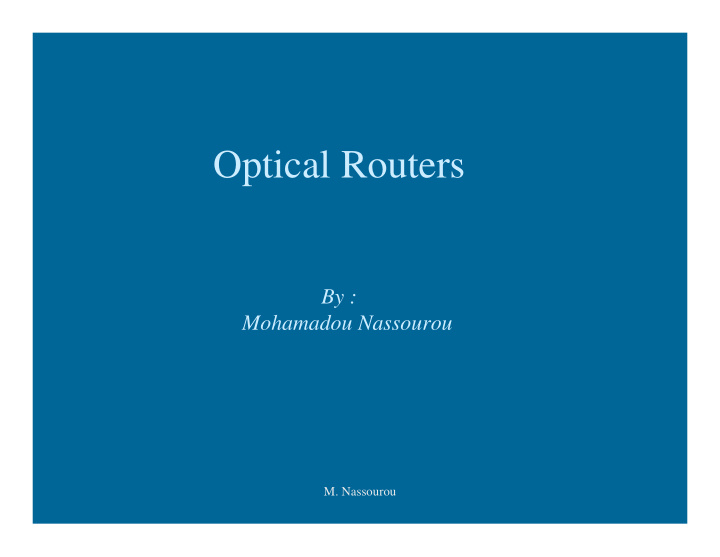 optical routers