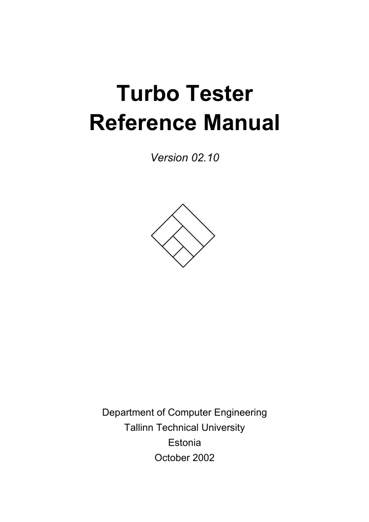 turbo tester reference manual