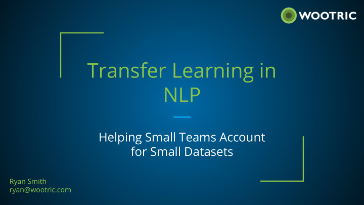 transfer learning in nlp