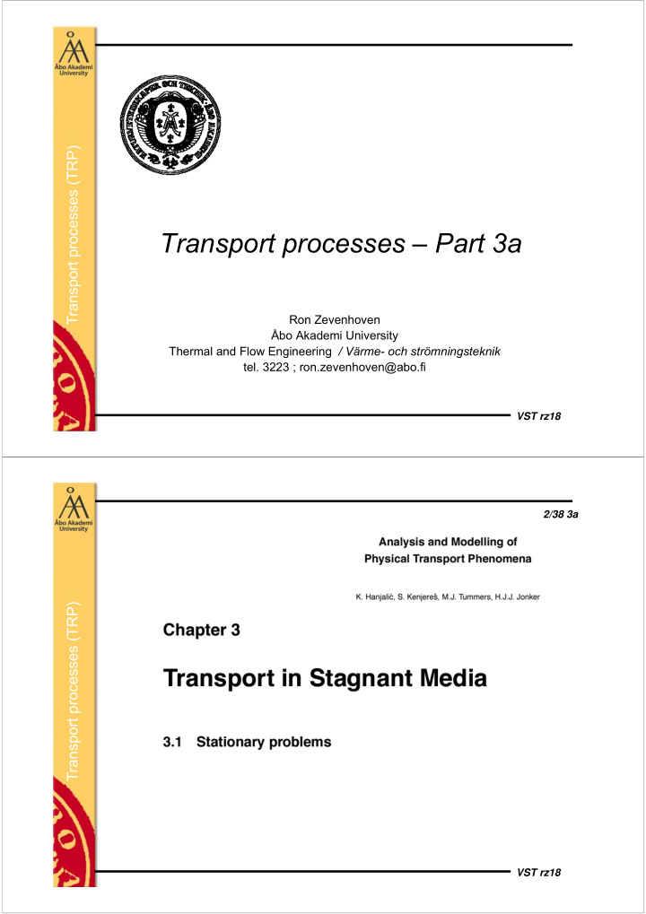 transport processes part 3a