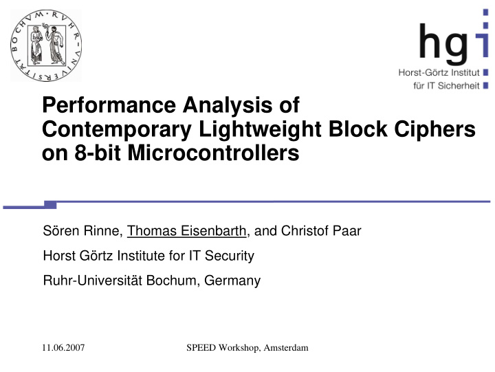 performance analysis of contemporary lightweight block