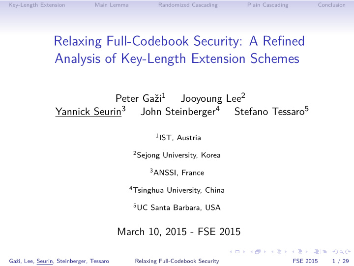 relaxing full codebook security a refined analysis of key