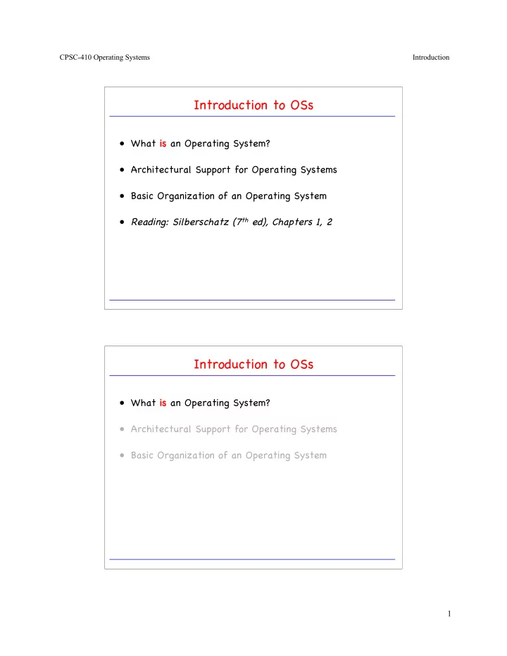 introduction to oss