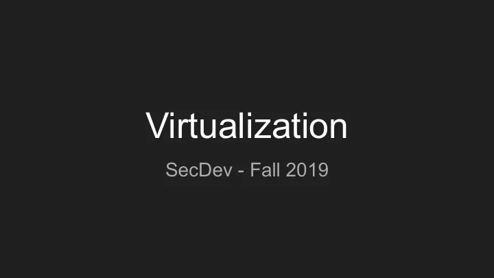 virtualization