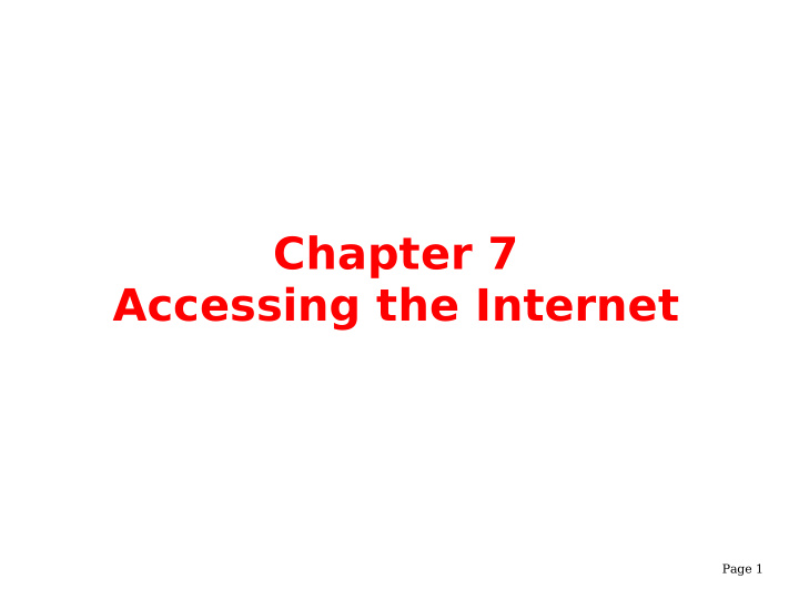 chapter 7 accessing the internet