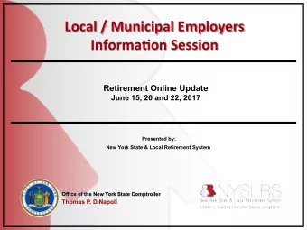 Local  /  Municipal  Employers      Informa5on  Session    Retirement Online