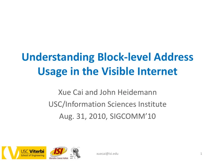 usage in the visible internet