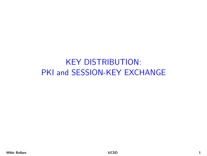 key distribution pki and session key exchange