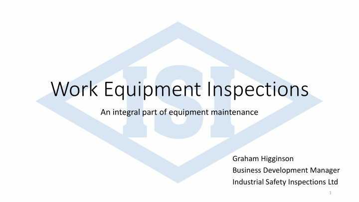work equipment inspections