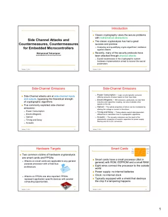 1  FPGAs  Attack Model  Consider a device capable of implementing the  FPGAs allow parallel