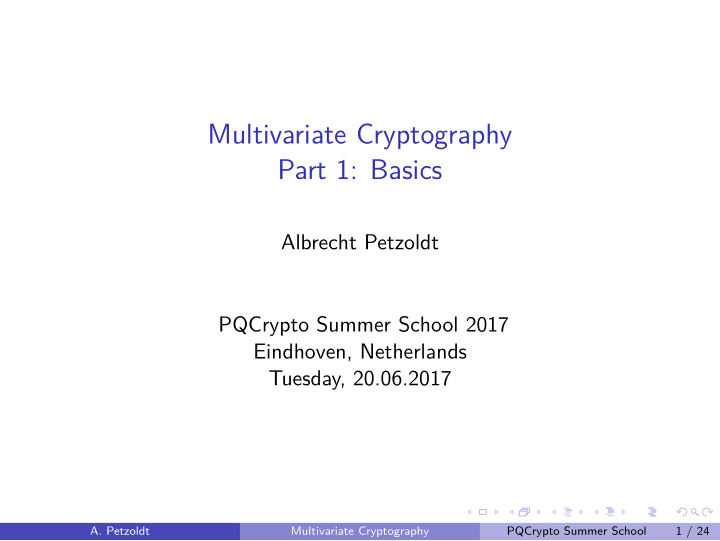 multivariate cryptography part 1 basics