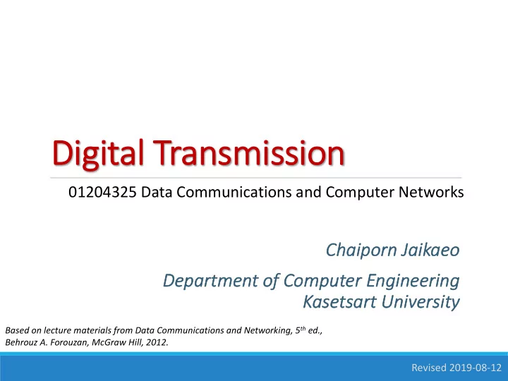 di digital transm smissi ssion on