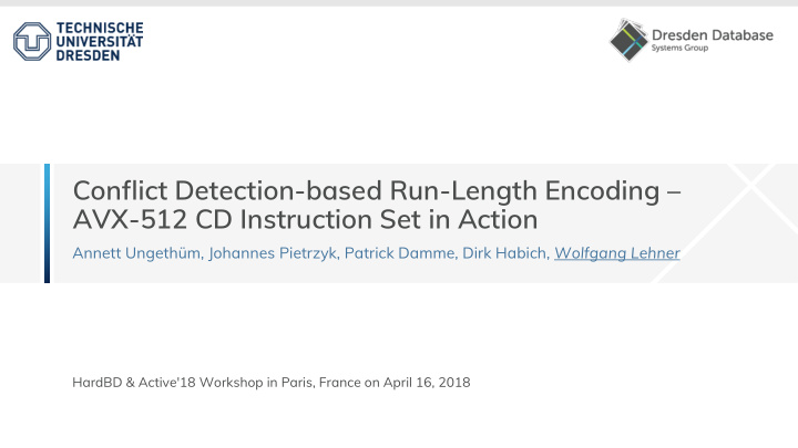 conflict detection based run length encoding avx 512 cd