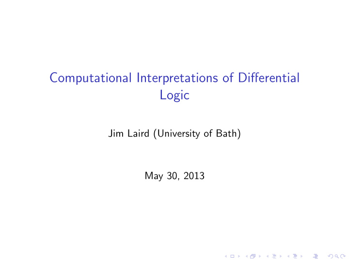 computational interpretations of differential logic