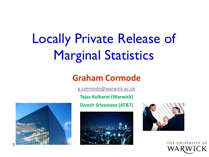 locally private release of