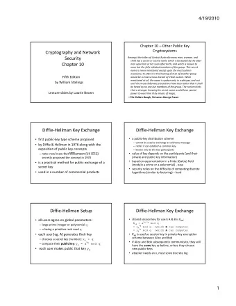 Cryptography and Network  Security Amongst the tribes of Central Australia every man, woman, and