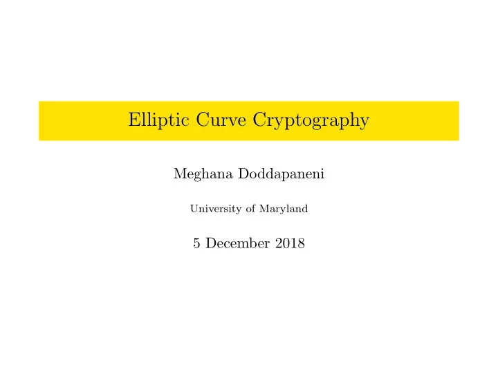 elliptic curve cryptography