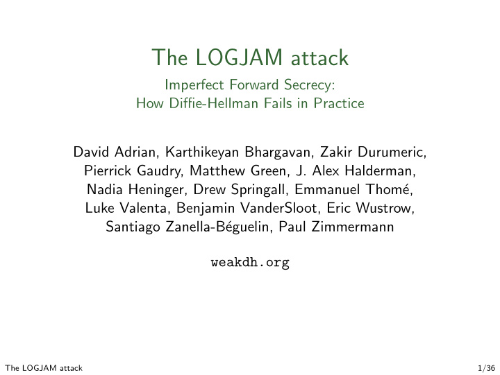 the logjam attack