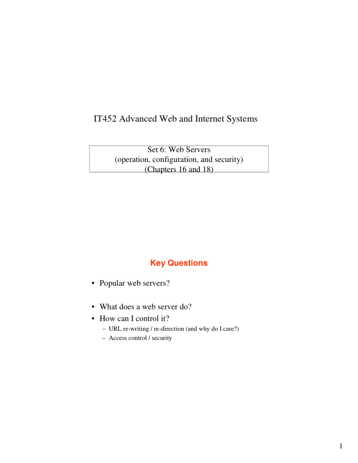 it452 advanced web and internet systems