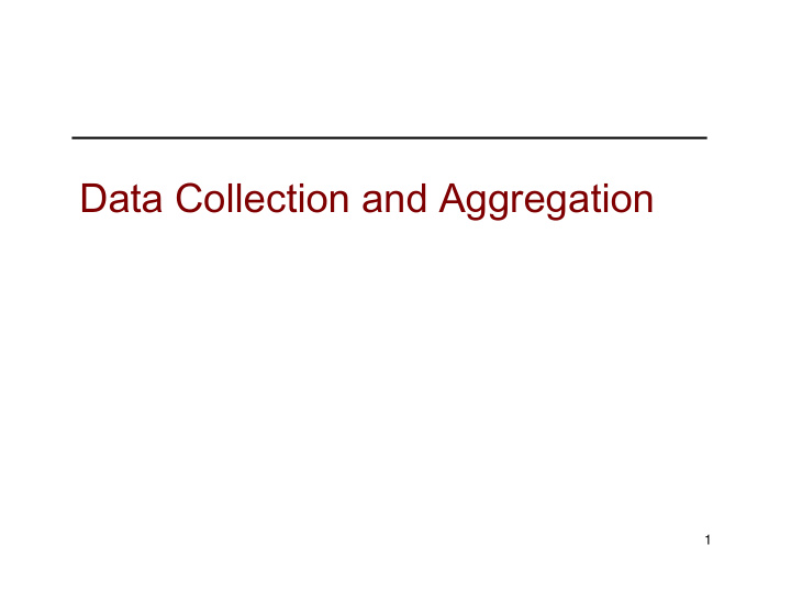 data collection and aggregation