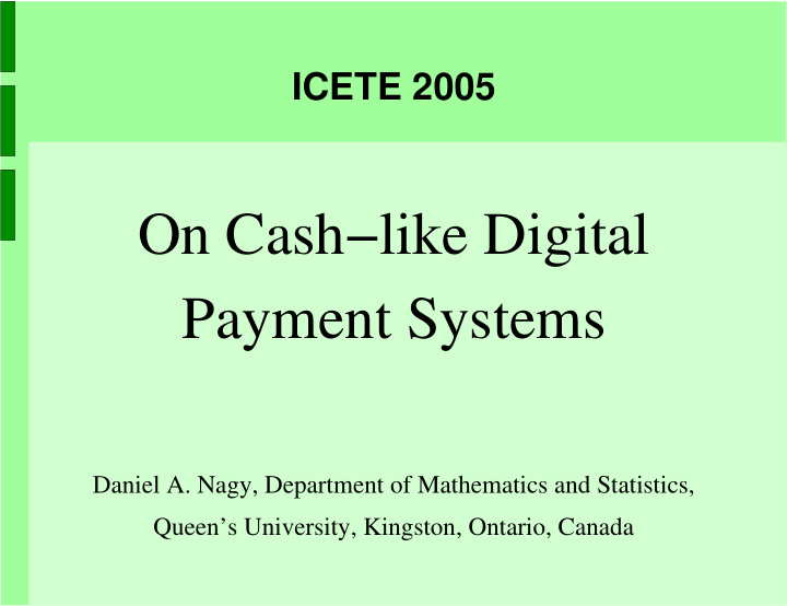 on cash like digital payment systems