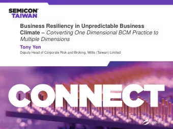 Business Resiliency in Unpredictable Business Climate  Converting One Dimensional BCM Practice