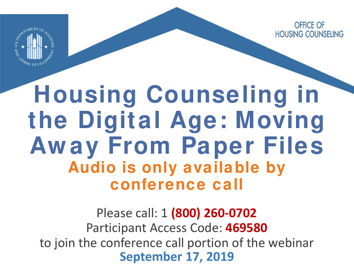 housing counseling in the digital age moving aw ay from
