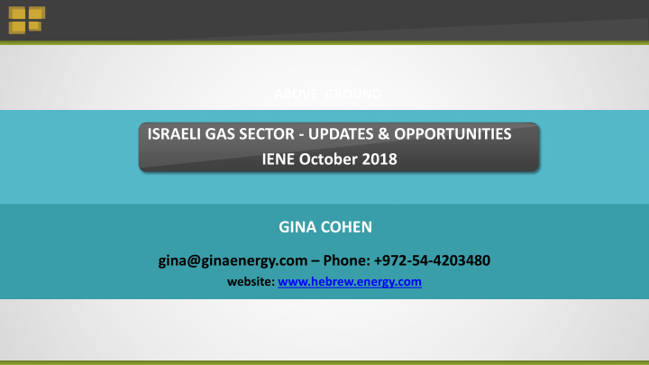 israeli gas sector updates amp opportunities iene october