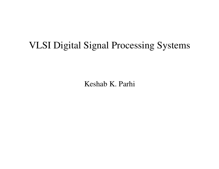 vlsi digital signal processing systems