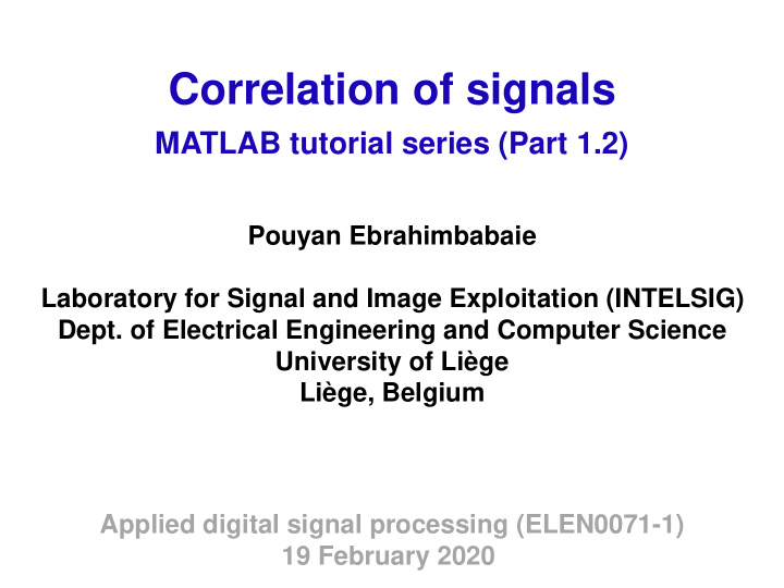 correlation of signals