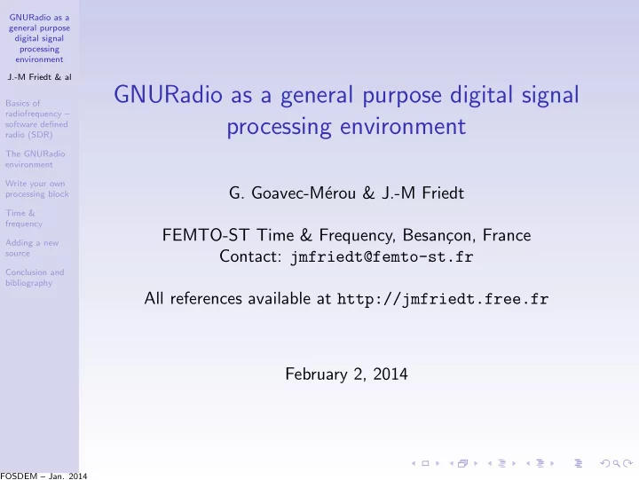 gnuradio as a general purpose digital signal